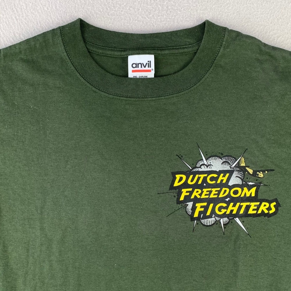 VTG Dutch Bros Freedom Fighters‎ Graphic Tee Adult Small Employee Comic Rare Y2K